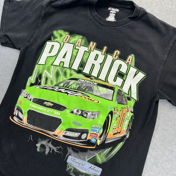 Danica Patrick #10 Nascar T-Shirt Adult Medium M Black Front / Back Graphic Y2K - Picture 1 of 8